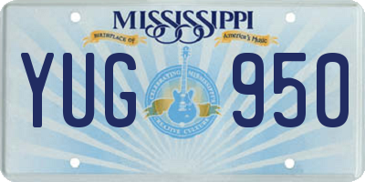 MS license plate YUG950