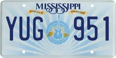 MS license plate YUG951