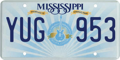 MS license plate YUG953