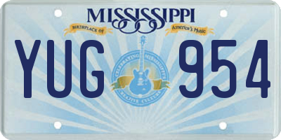 MS license plate YUG954