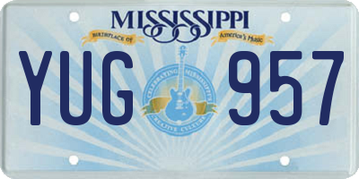 MS license plate YUG957
