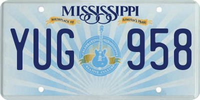 MS license plate YUG958