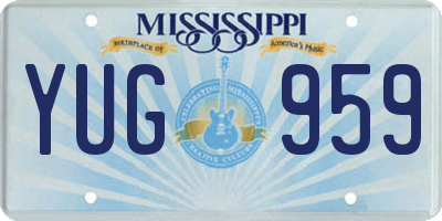MS license plate YUG959