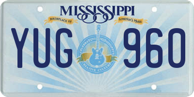 MS license plate YUG960