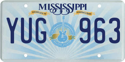 MS license plate YUG963