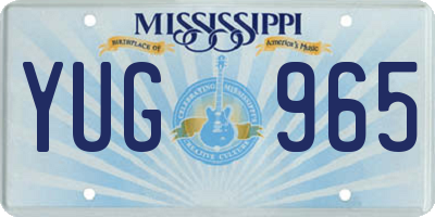 MS license plate YUG965