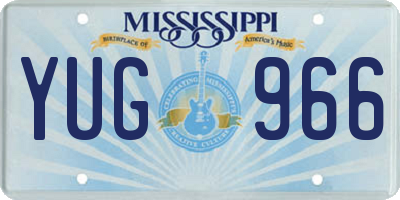MS license plate YUG966