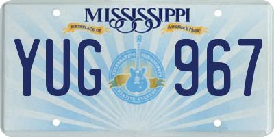 MS license plate YUG967