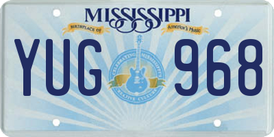 MS license plate YUG968