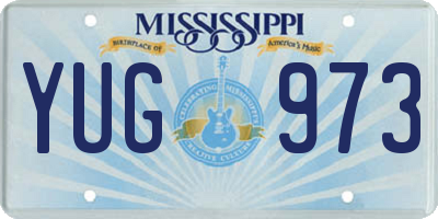 MS license plate YUG973