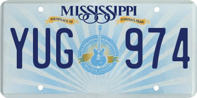 MS license plate YUG974
