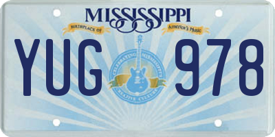 MS license plate YUG978