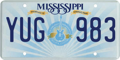 MS license plate YUG983