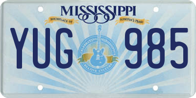 MS license plate YUG985