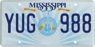 MS license plate YUG988
