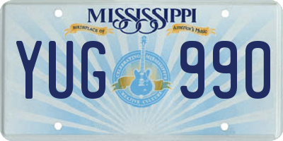 MS license plate YUG990