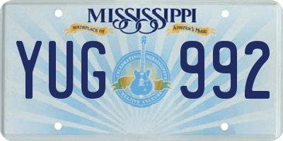 MS license plate YUG992