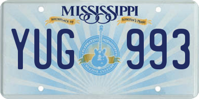 MS license plate YUG993