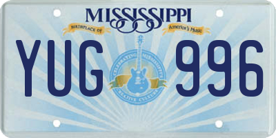 MS license plate YUG996