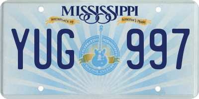MS license plate YUG997
