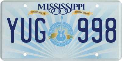 MS license plate YUG998