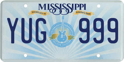 MS license plate YUG999