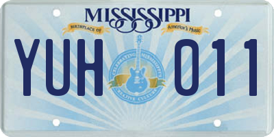 MS license plate YUH011