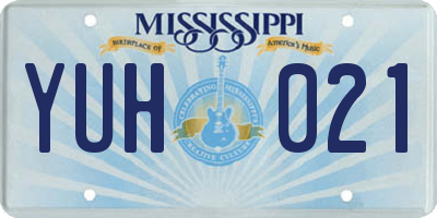 MS license plate YUH021