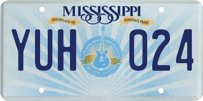 MS license plate YUH024