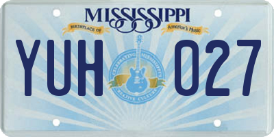 MS license plate YUH027