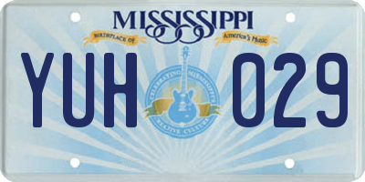 MS license plate YUH029
