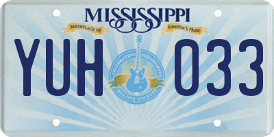 MS license plate YUH033