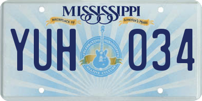 MS license plate YUH034