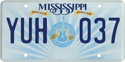 MS license plate YUH037