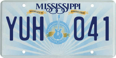 MS license plate YUH041