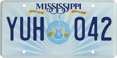 MS license plate YUH042