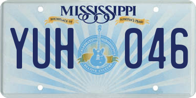 MS license plate YUH046