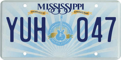 MS license plate YUH047