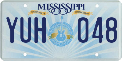 MS license plate YUH048