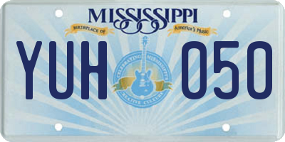 MS license plate YUH050