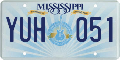 MS license plate YUH051