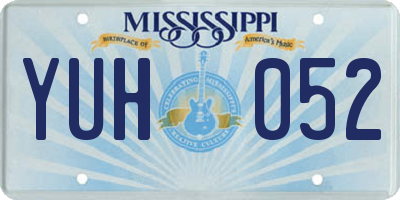 MS license plate YUH052