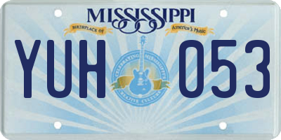 MS license plate YUH053