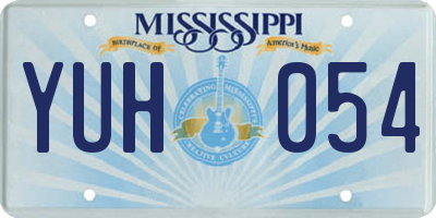 MS license plate YUH054