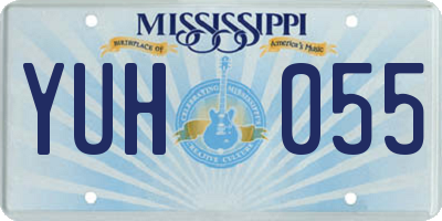 MS license plate YUH055