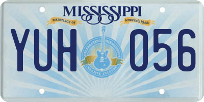 MS license plate YUH056
