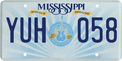 MS license plate YUH058