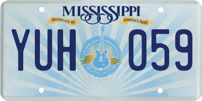 MS license plate YUH059