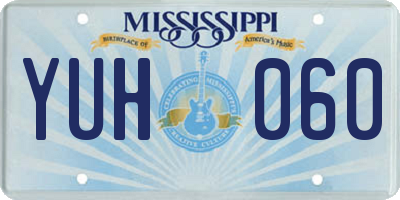 MS license plate YUH060