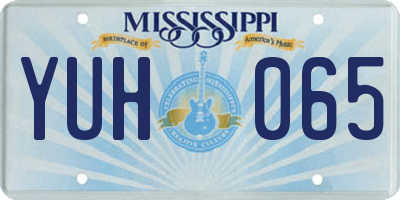 MS license plate YUH065